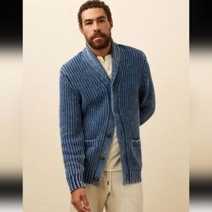 Faherty Chunky Indigo Cardigan - Windcliff Indigo Wash